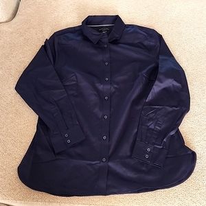 BANANA REPUBLIC Tailor Fit Navy Blue size 12 women's blouse shirt NWT